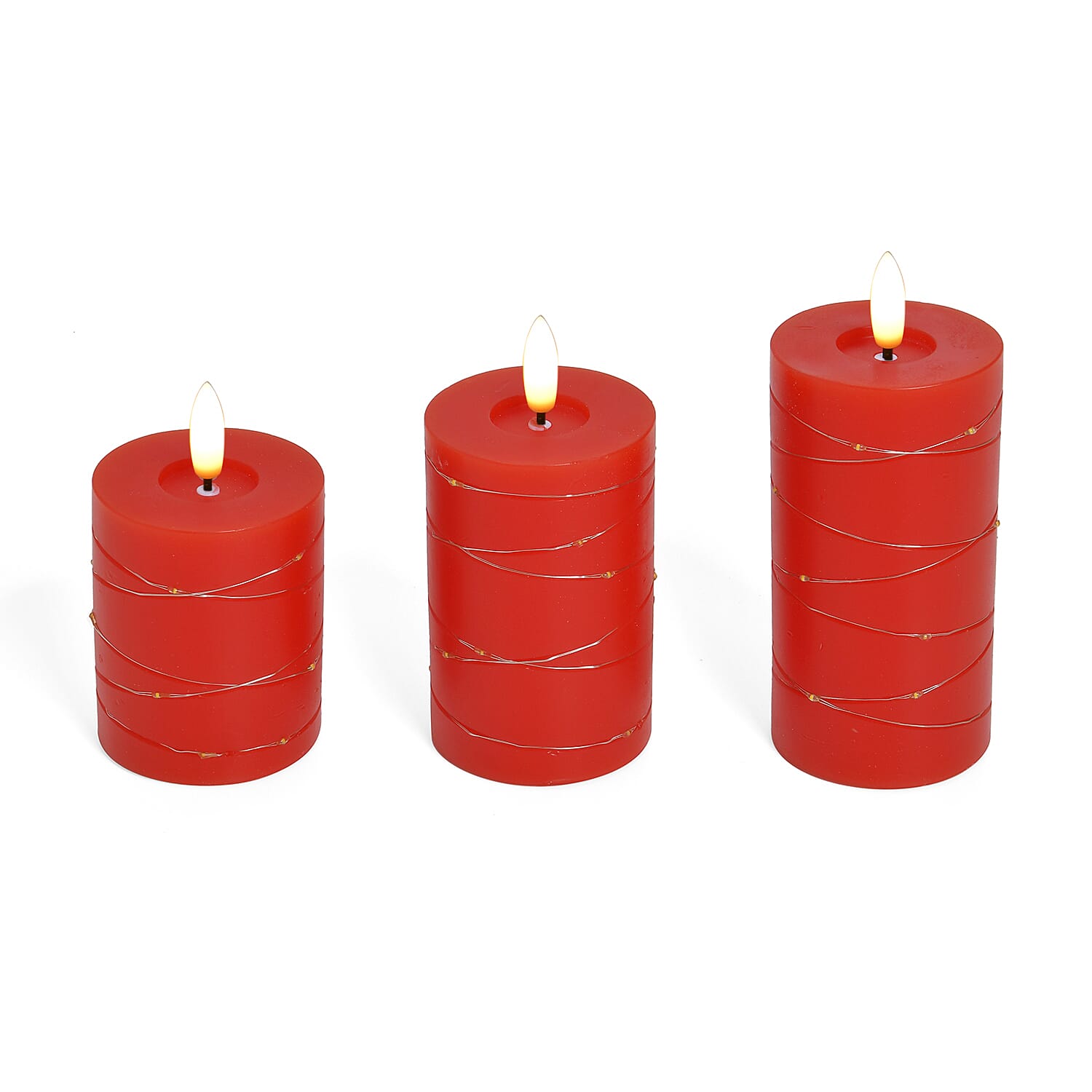 Set of 3 LED Candle with Remote (2AA Battery not inc.) - Red Set of 3 LED Candle with Remote (2AA Battery not inc.) - Red