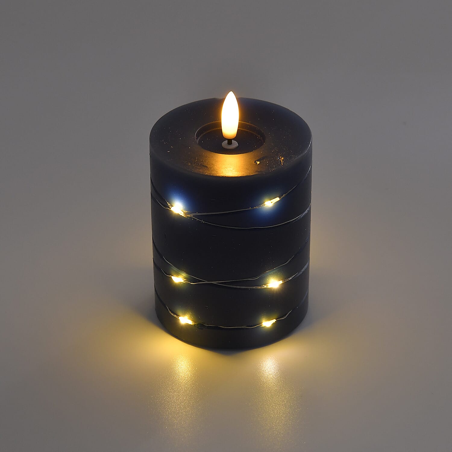 Set of 3 LED Candle with Remote (2AA Battery not inc.) - Blue