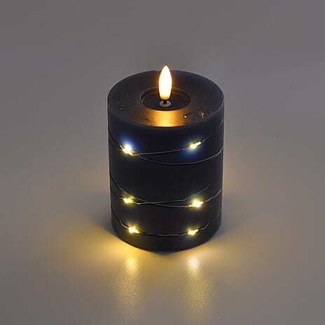 Set of 3 LED Candle with Remote (2AA Battery not inc.) - Blue