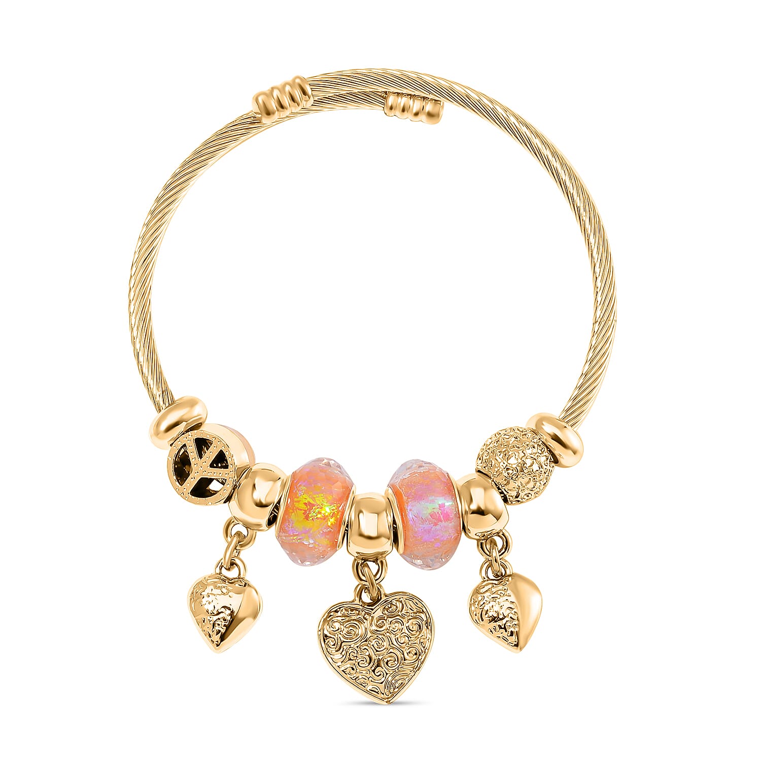  Austrian Crystal Charm Bangle (Adjustable)