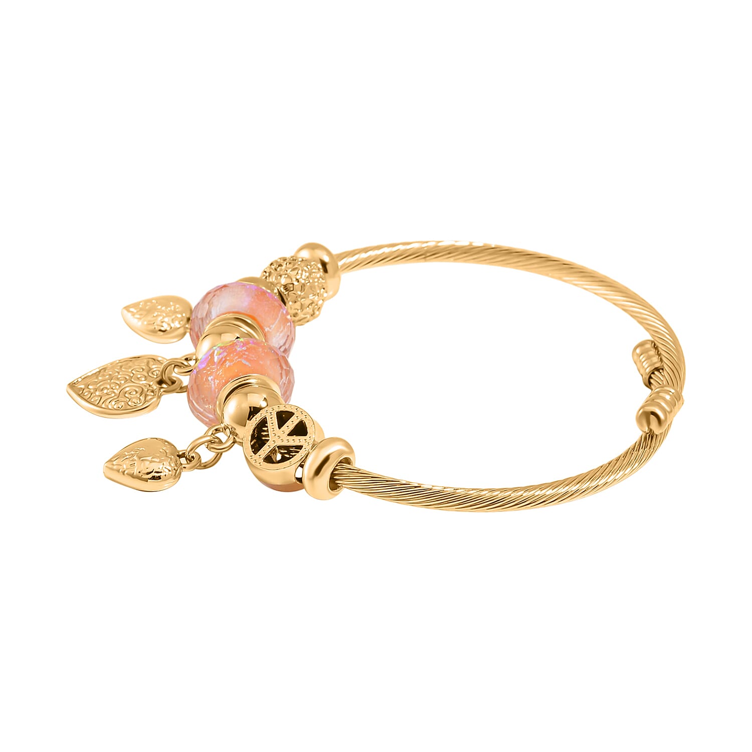  Austrian Crystal Charm Bangle (Adjustable)