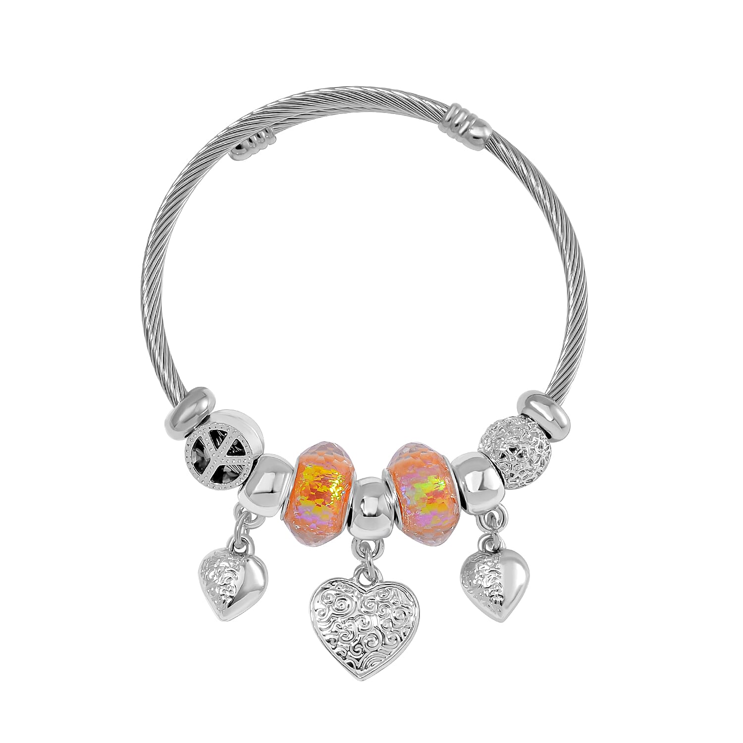 Austrian Crystal Charm Bangle (Adjustable)