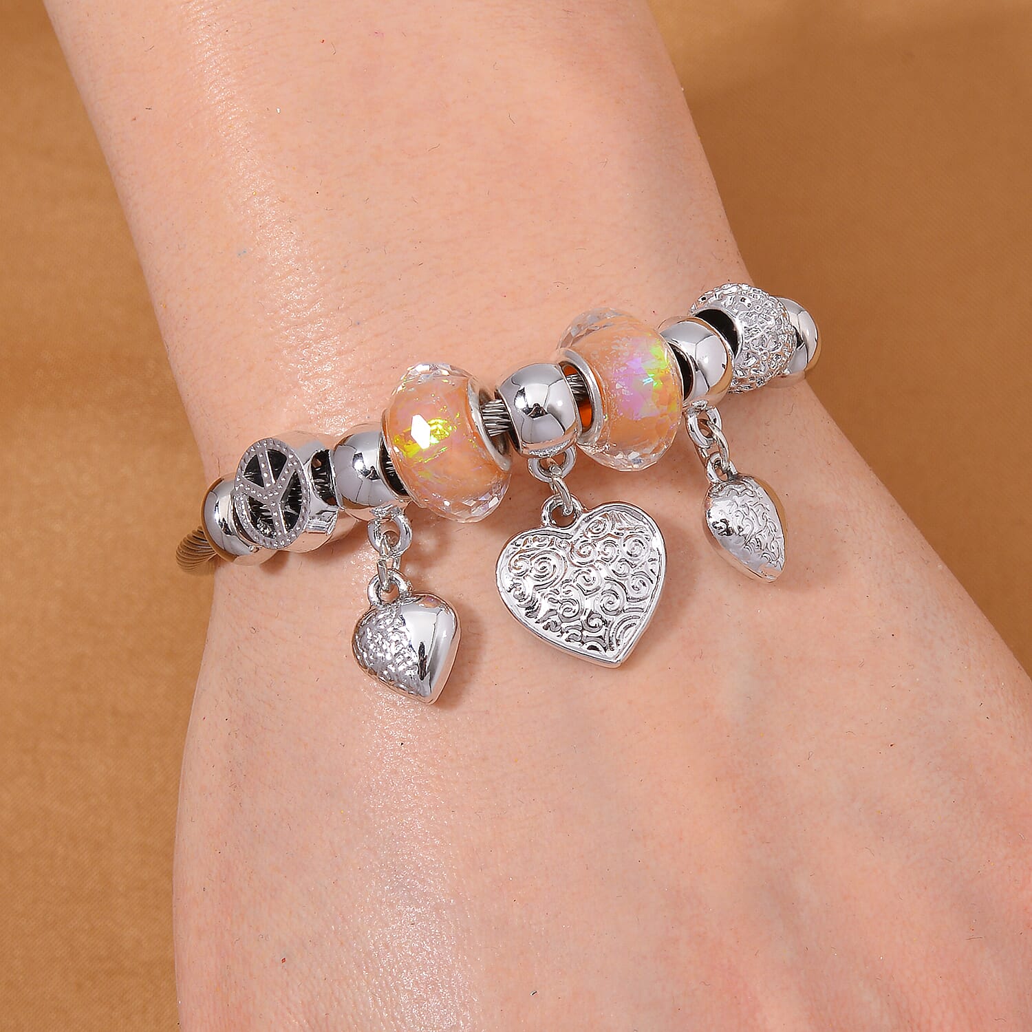 Austrian Crystal Charm Bangle (Adjustable)
