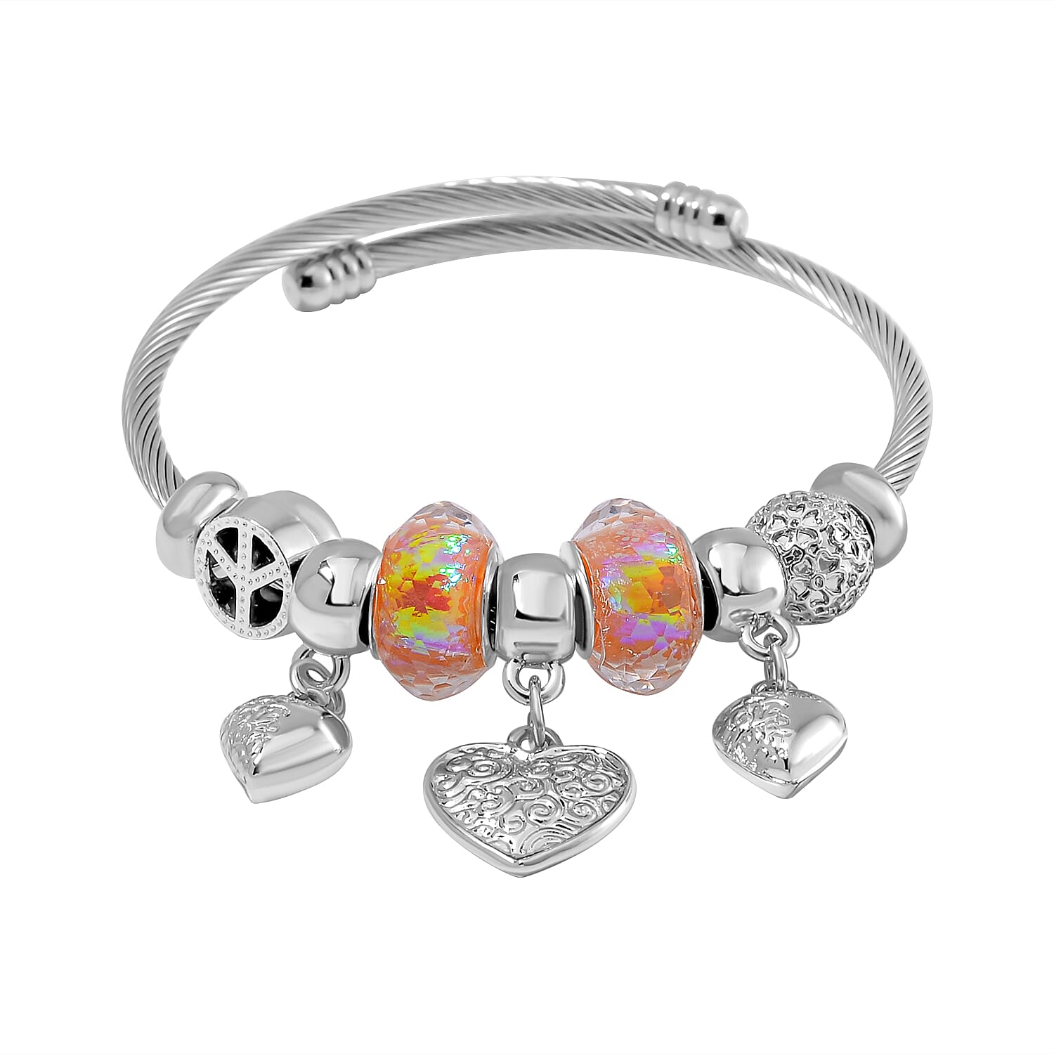 Austrian Crystal Charm Bangle (Adjustable)