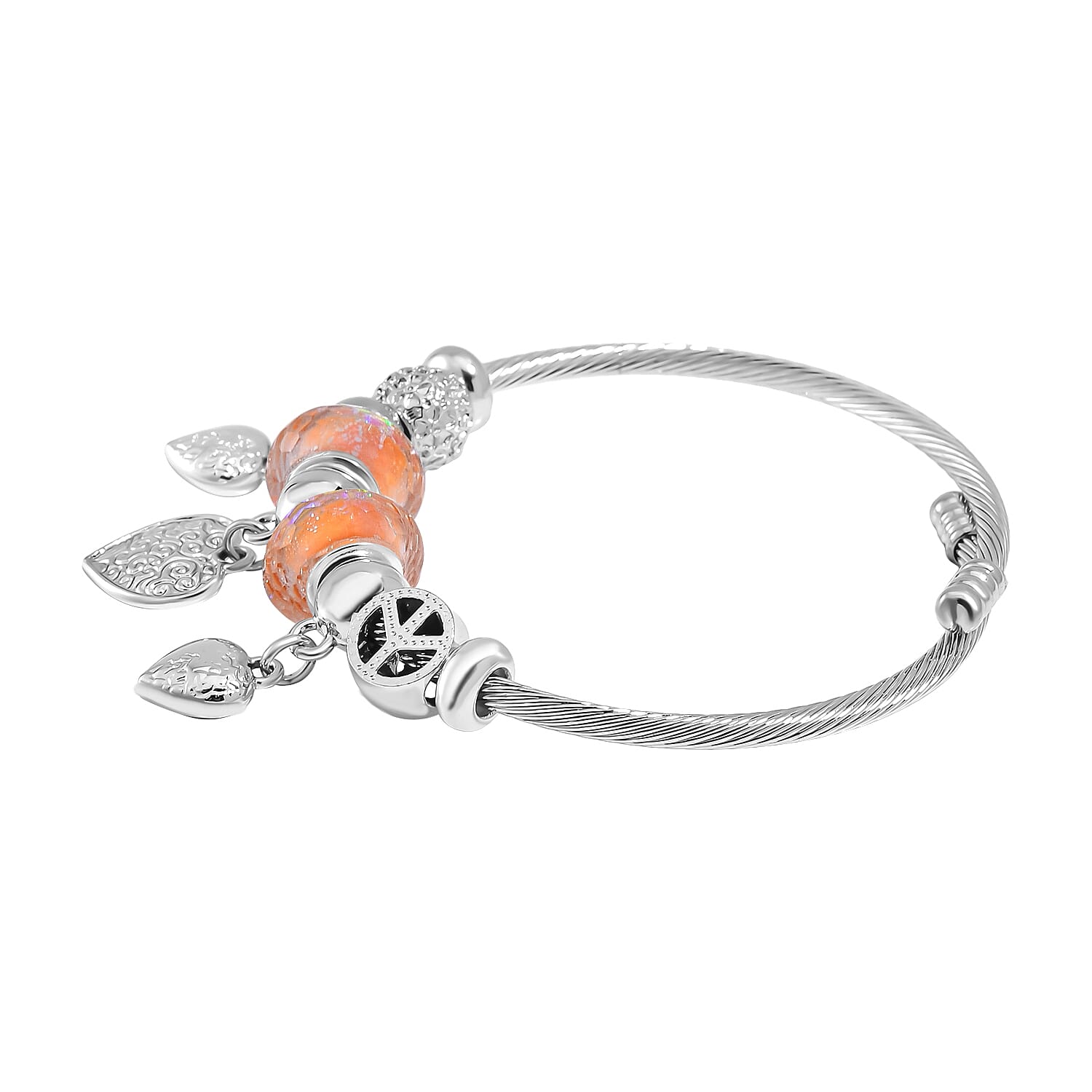 Austrian Crystal Charm Bangle (Adjustable)