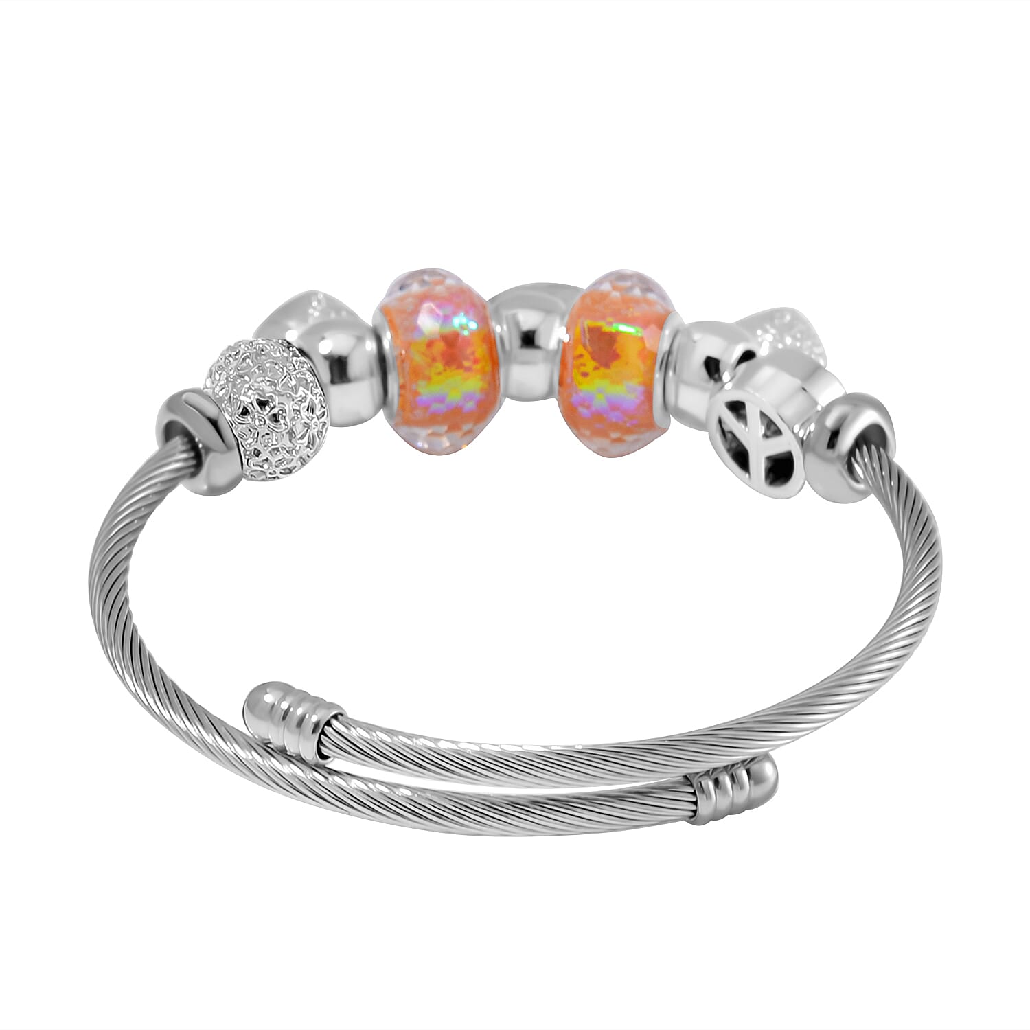 Austrian Crystal Charm Bangle (Adjustable)