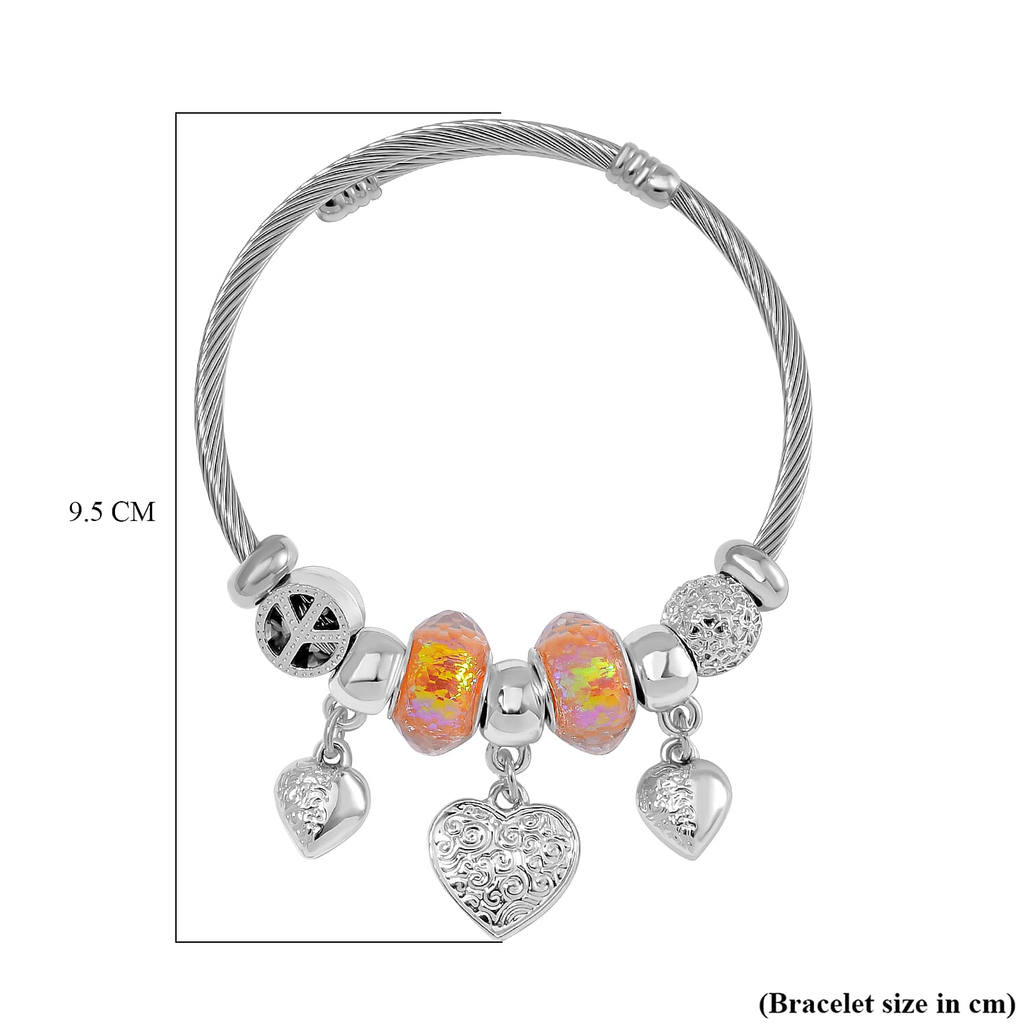 Austrian Crystal Charm Bangle (Adjustable)