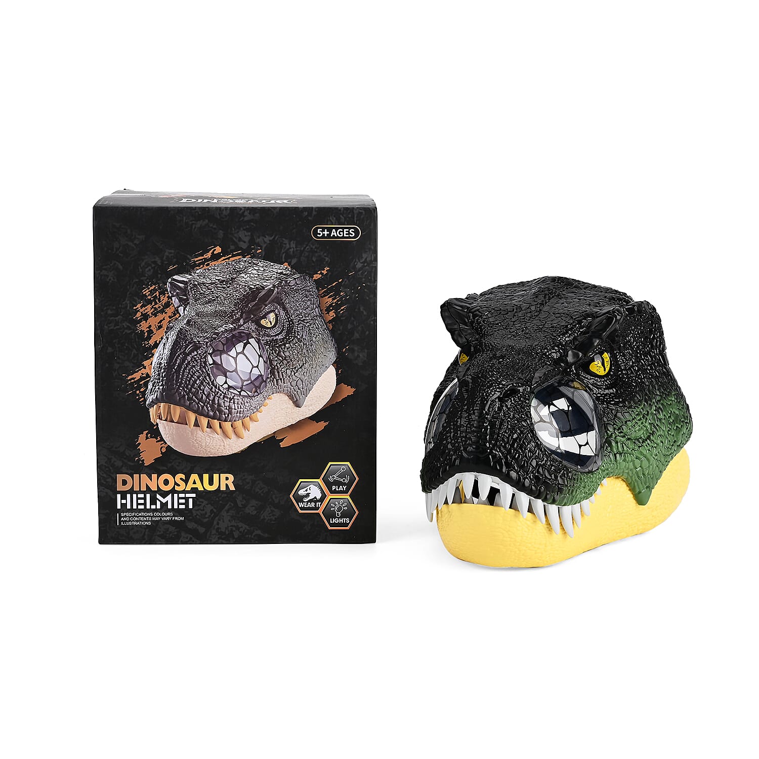 Tyrannosaurus Rex Dinosaur Mask with Light-Up Eyes and Sound Effects - Green Tyrannosaurus Rex Dinosaur Mask with Light-Up Eyes and Sound Effects - Green