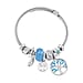 White Colour Ceramic Beads Enamelled Charms Tree Of Life  Adjustable Bangle
