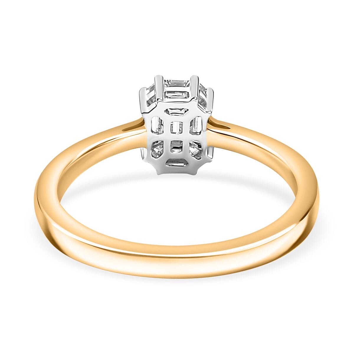 Biggest Diamond Deal- 14K Yellow Gold Certified (VS-F-G) Emerald Cut Diamond  Ring 0.33 Ct.