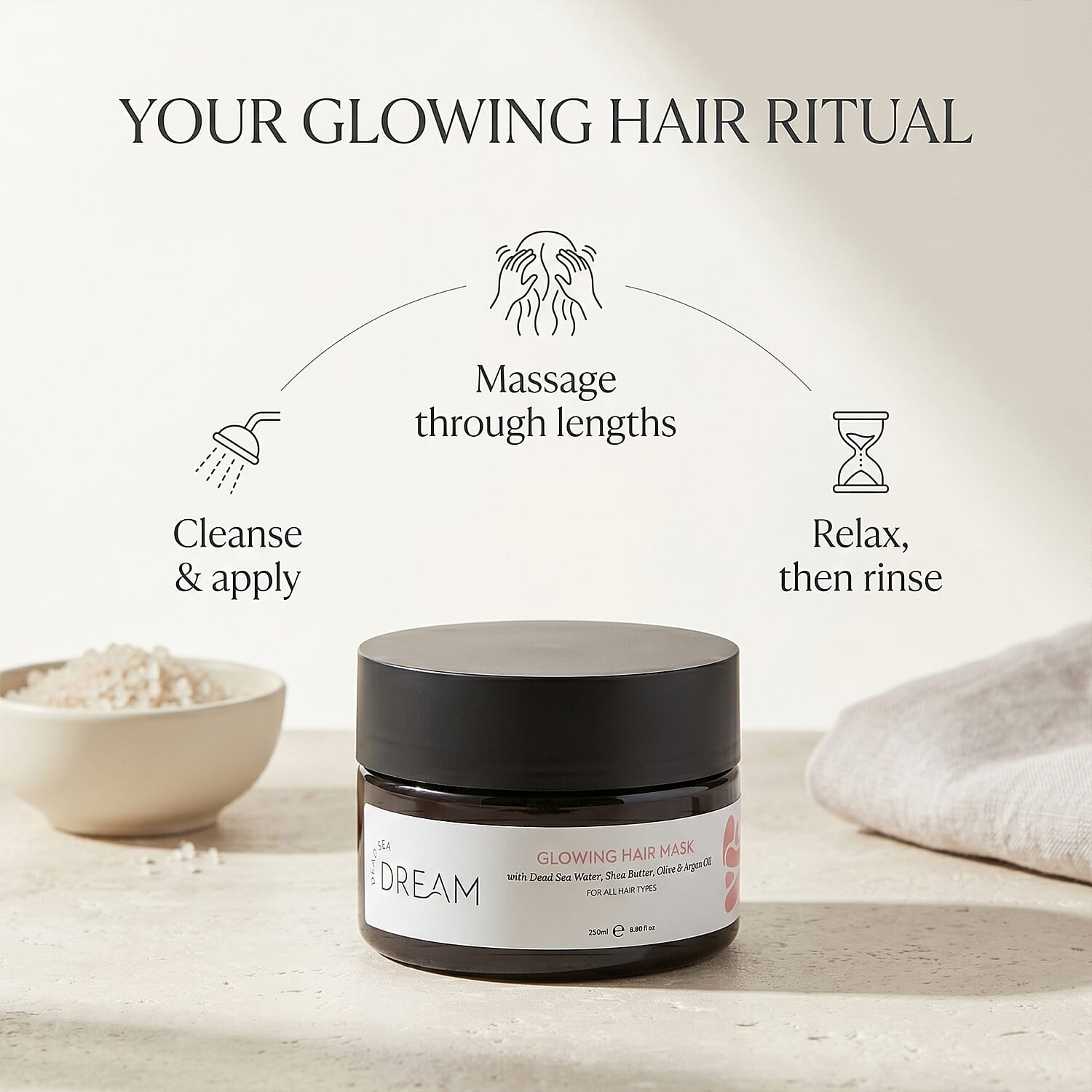 Dead Sea Dream Glowing Hair Mask - 250ml