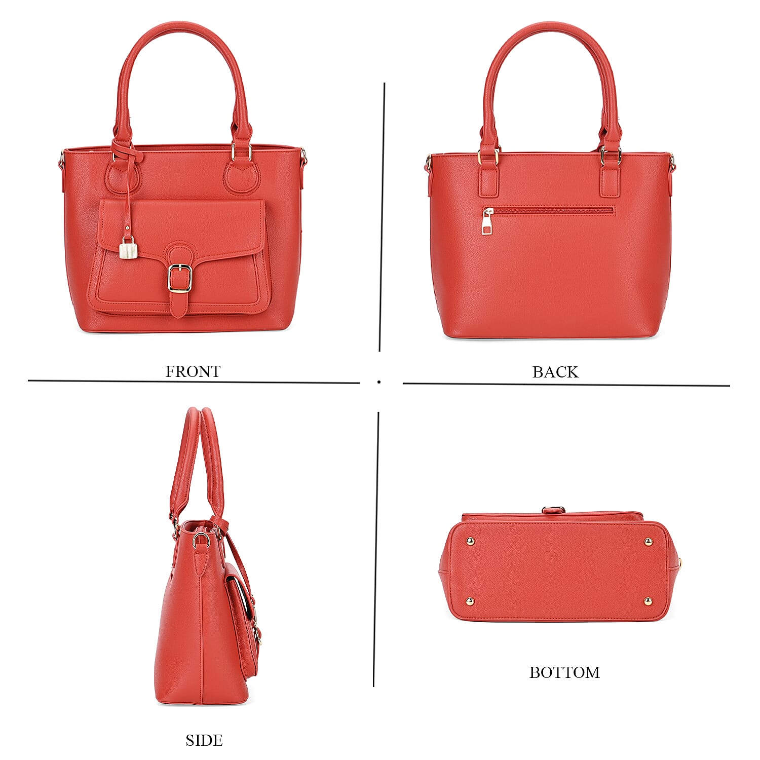 Solid Satchel Crossbody Bag - Orange