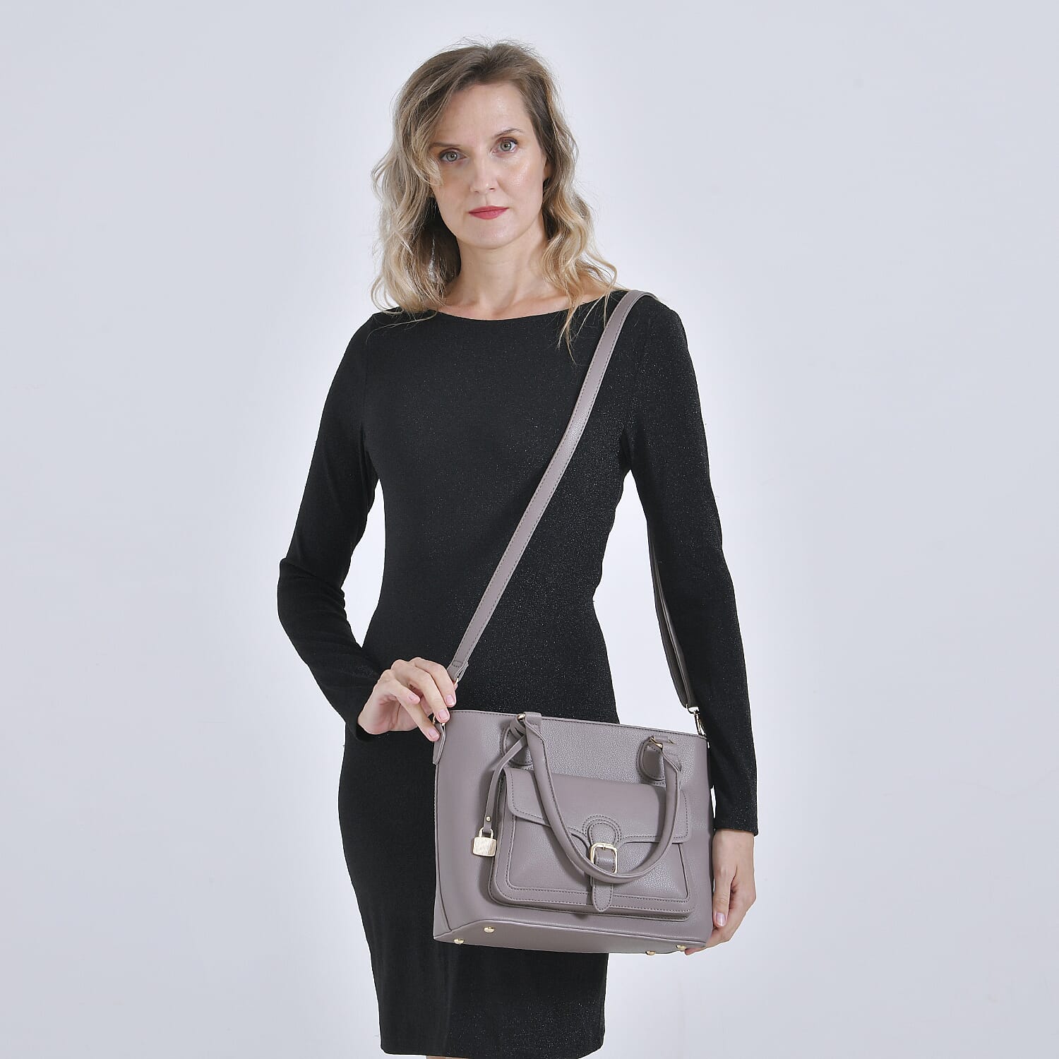 Solid Satchel Crossbody Bag - Grey