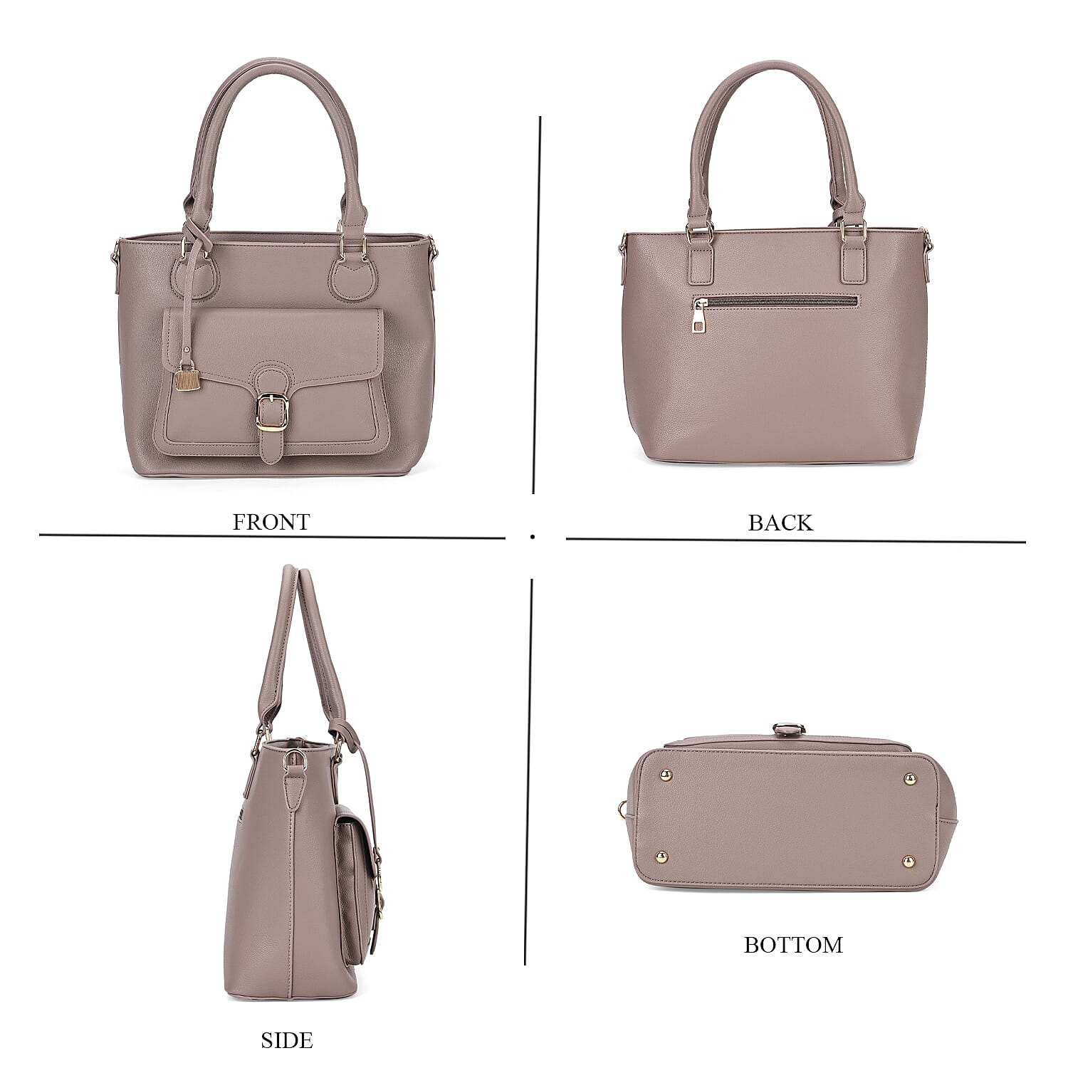 Solid Satchel Crossbody Bag - Grey