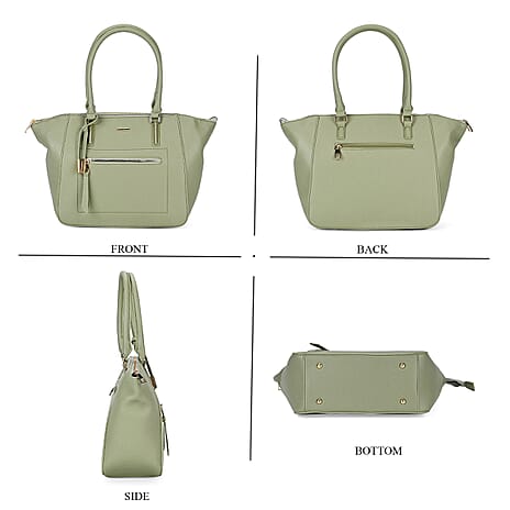 Leatherette Crossbody Bag with Handle Drop - Olive