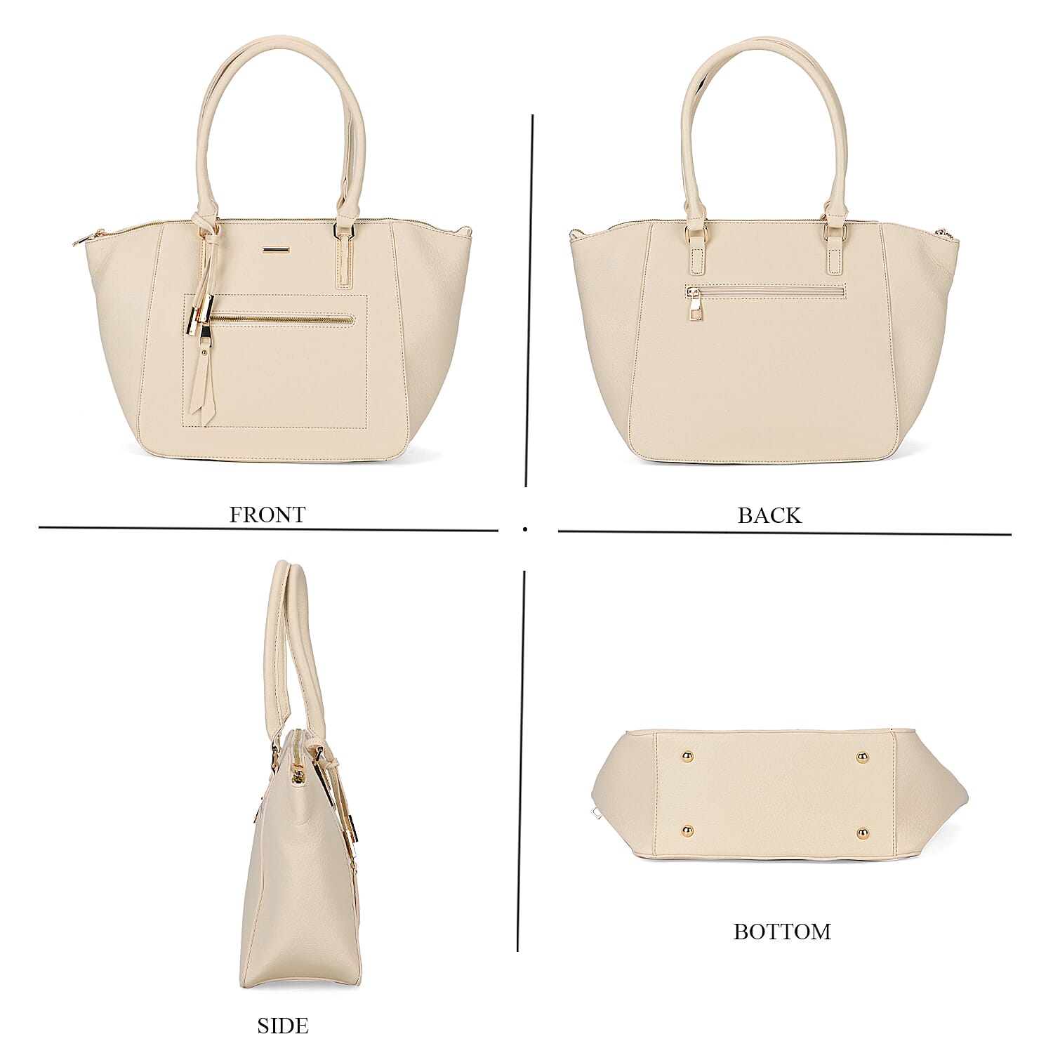 ONE TIME CLOSEOUT DEAL - Large Convertible Fully Lined Crossbody Bag  - Off White