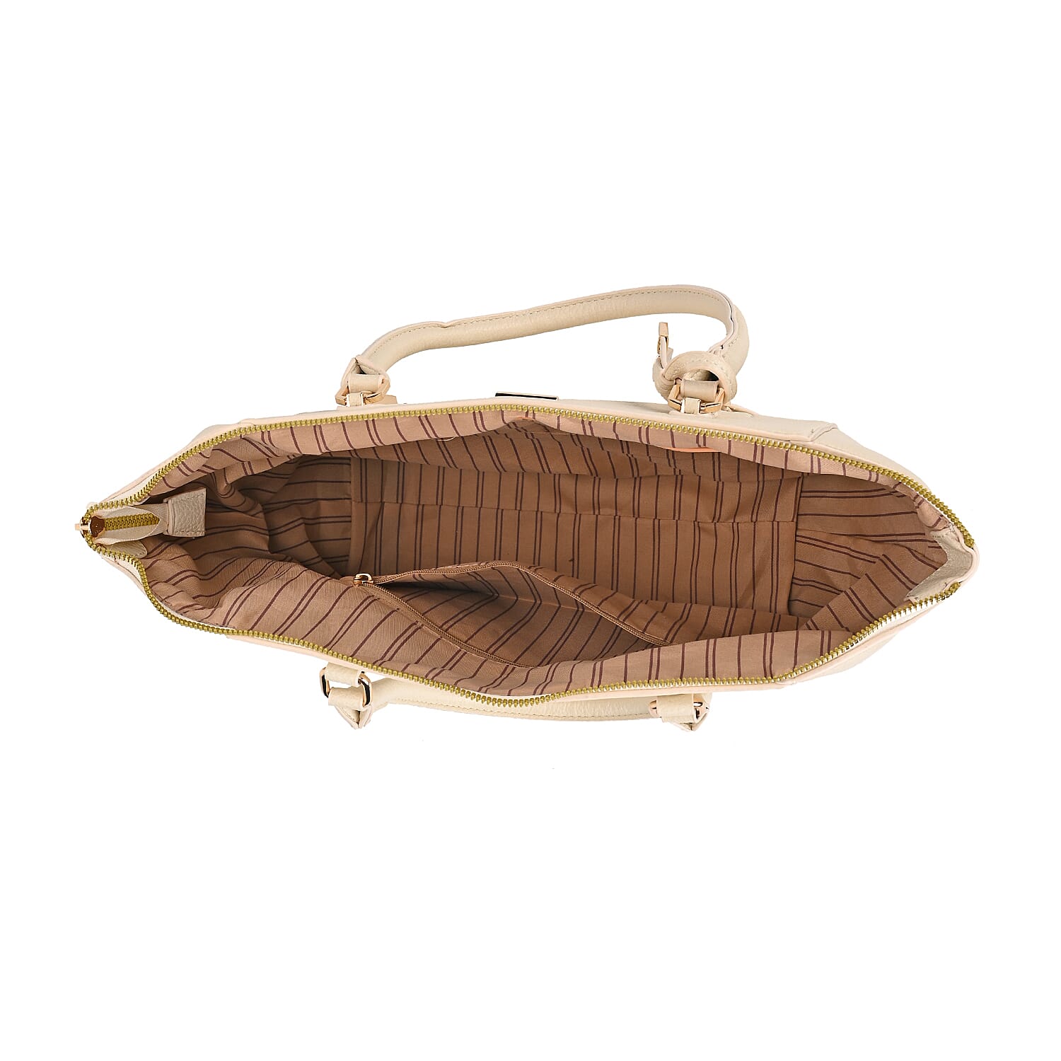 ONE TIME CLOSEOUT DEAL - Large Convertible Fully Lined Crossbody Bag  - Off White