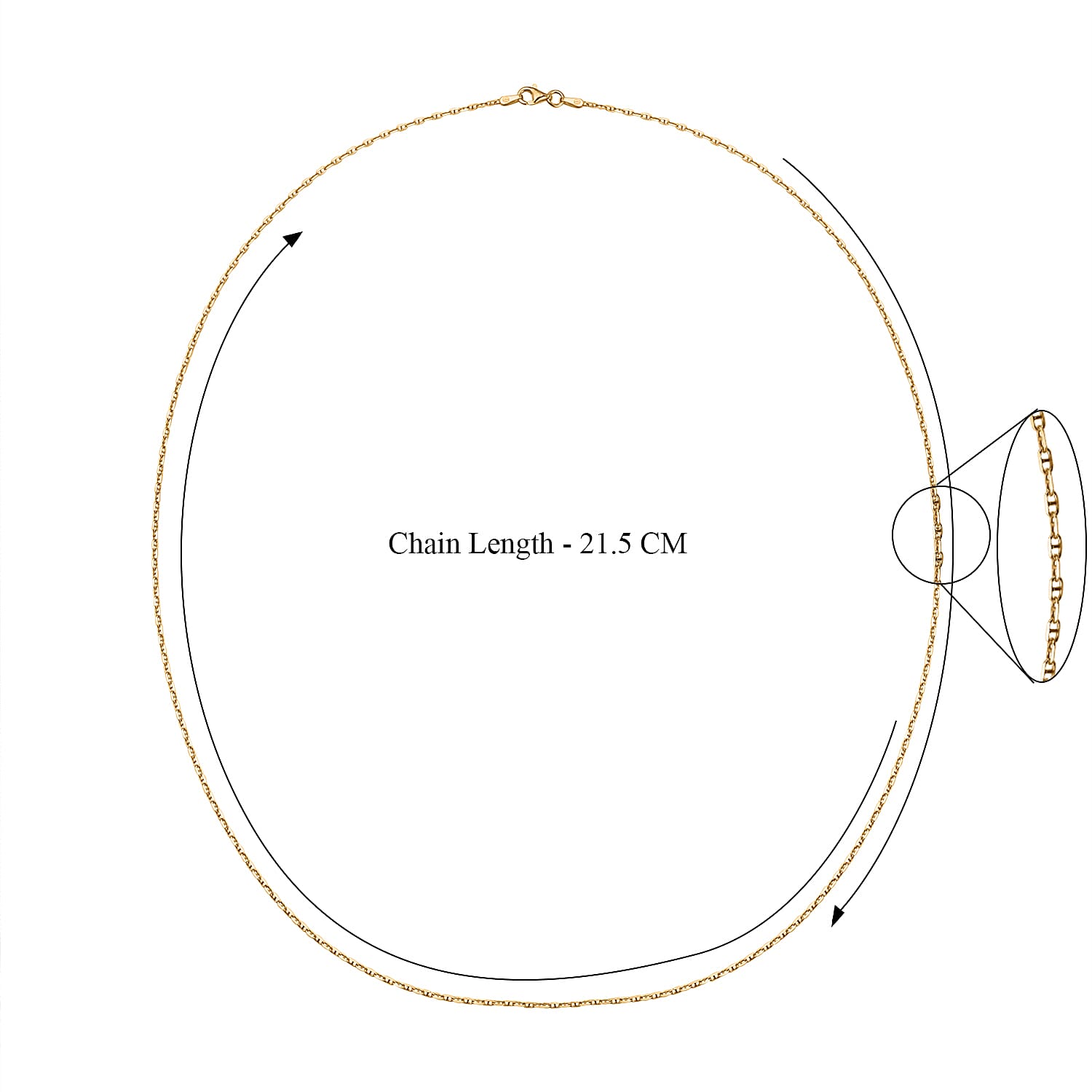 JCK Vegas Closeut - Yellow Gold Overlay Sterling Silver Mariner Necklace (Size - 24)