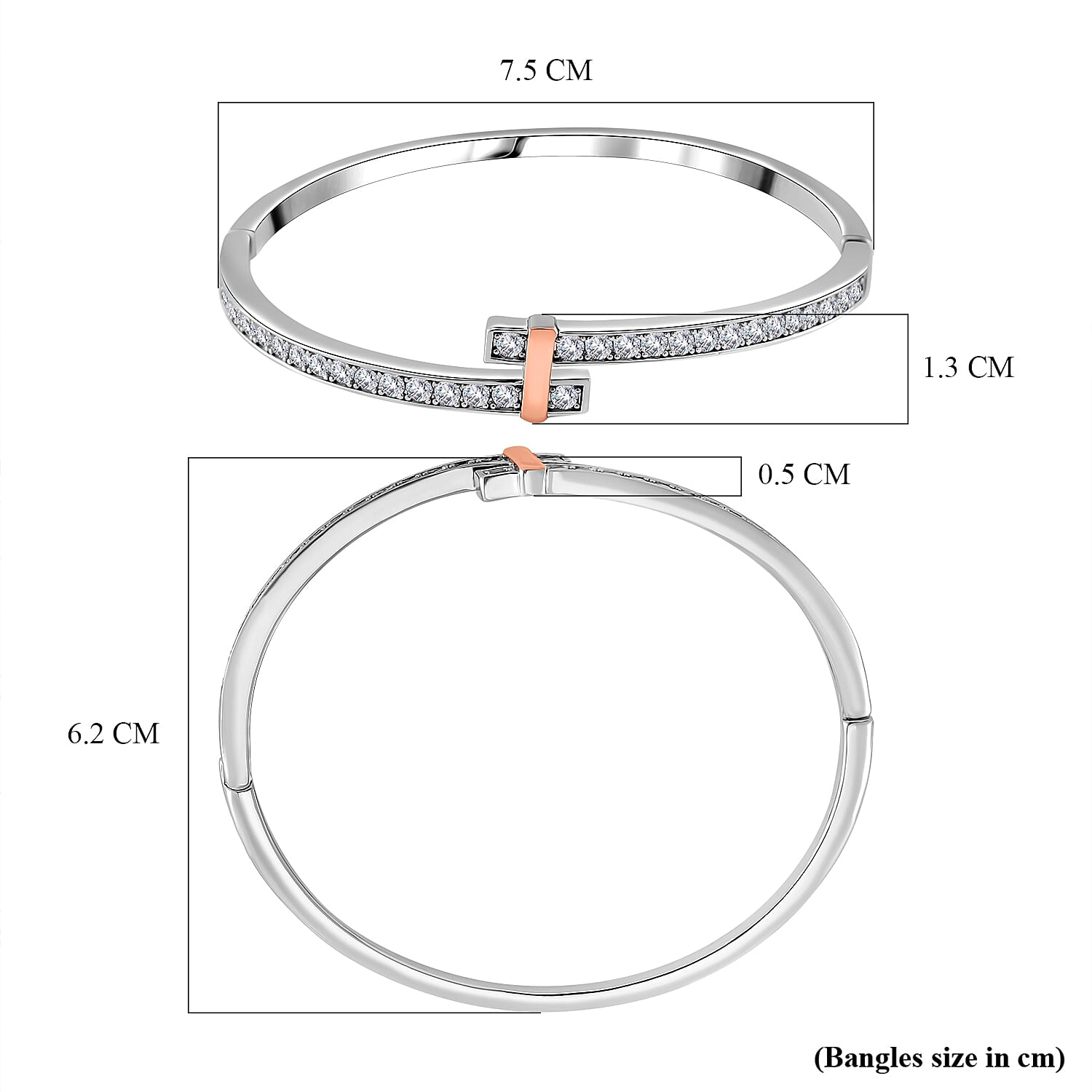 Close Out Deal- White Cubic Zirconia  Bangle (Size 7.5)