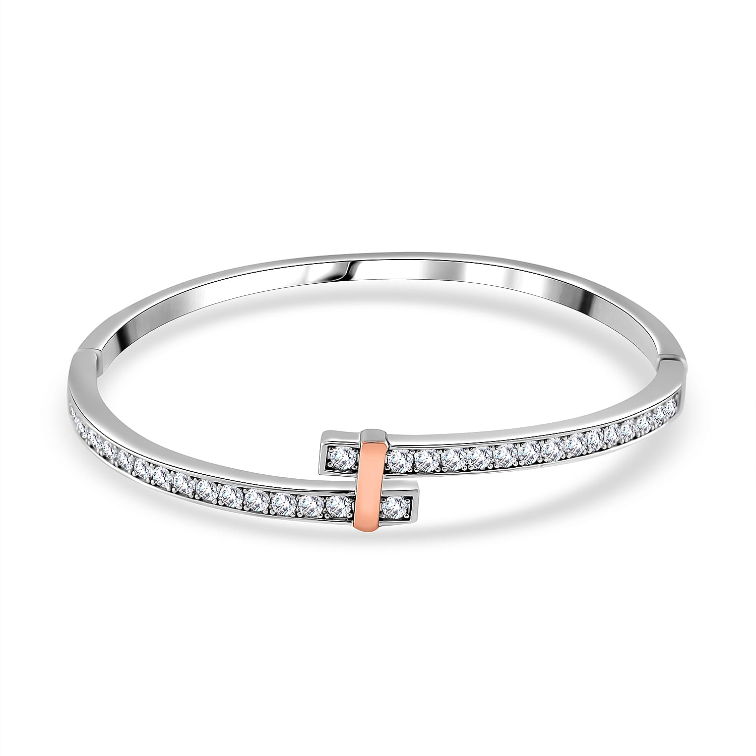 Close Out Deal- White Cubic Zirconia  Bangle (Size 7.5)