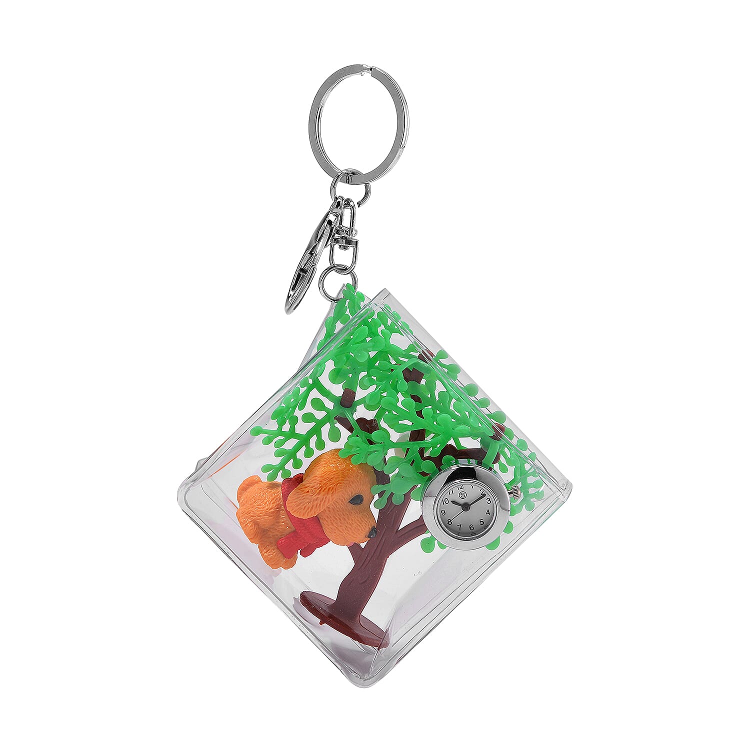 STRADA SL68 Quartz Movement Keychain Watch with Dog and Tree Accents 7842165 TJC