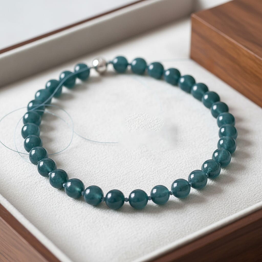 Guatemala Natural Type A Olmec Jadeite Jade Necklace with Magnetic Clasp (Size 20) in Rhodium Overlay Sterling Silver 545.00 Ct.