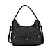 Solid Hobo Style Shoulder Bag - Black