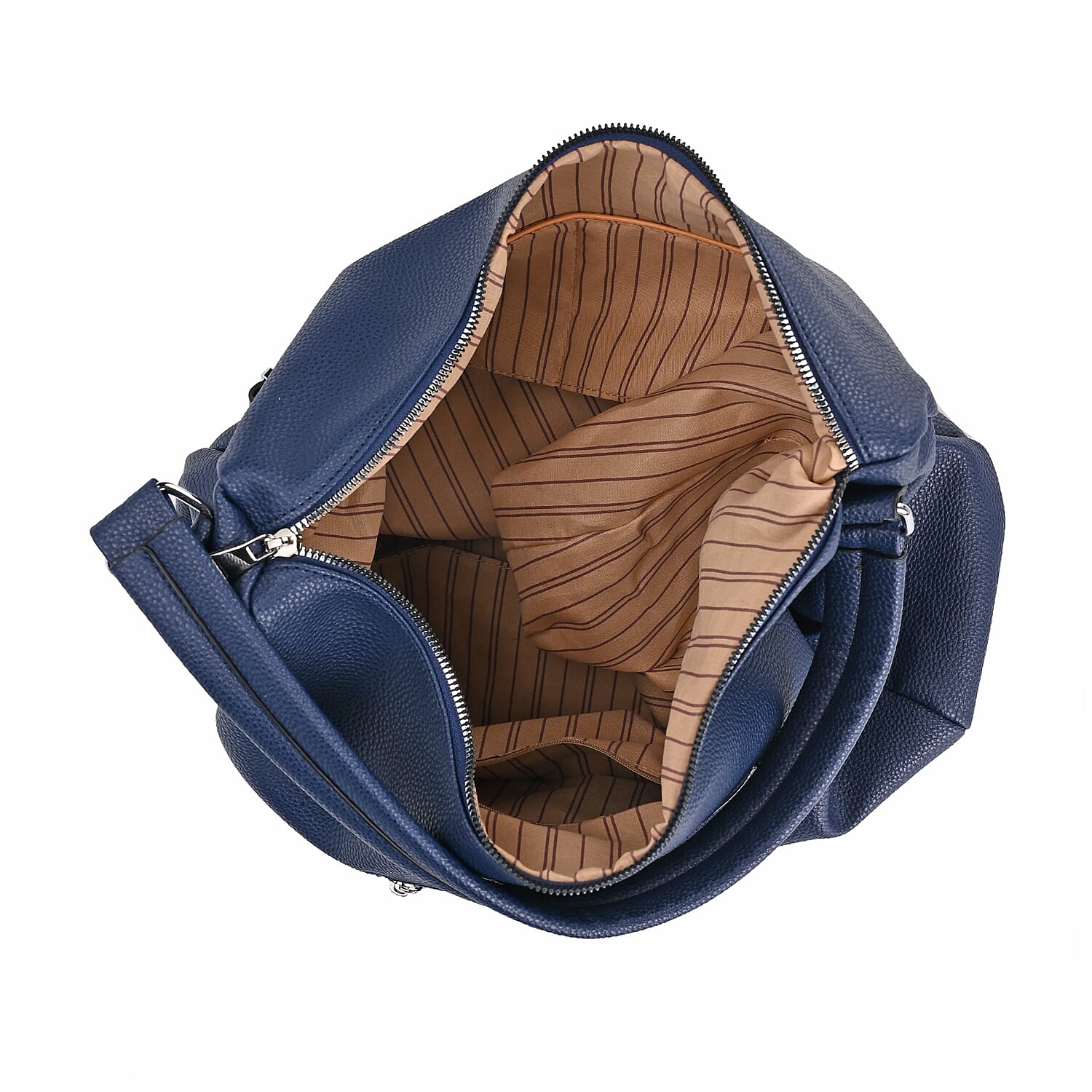 Solid Hobo Style Shoulder Bag - Navy