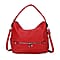 Solid Hobo Style Shoulder Bag - Black