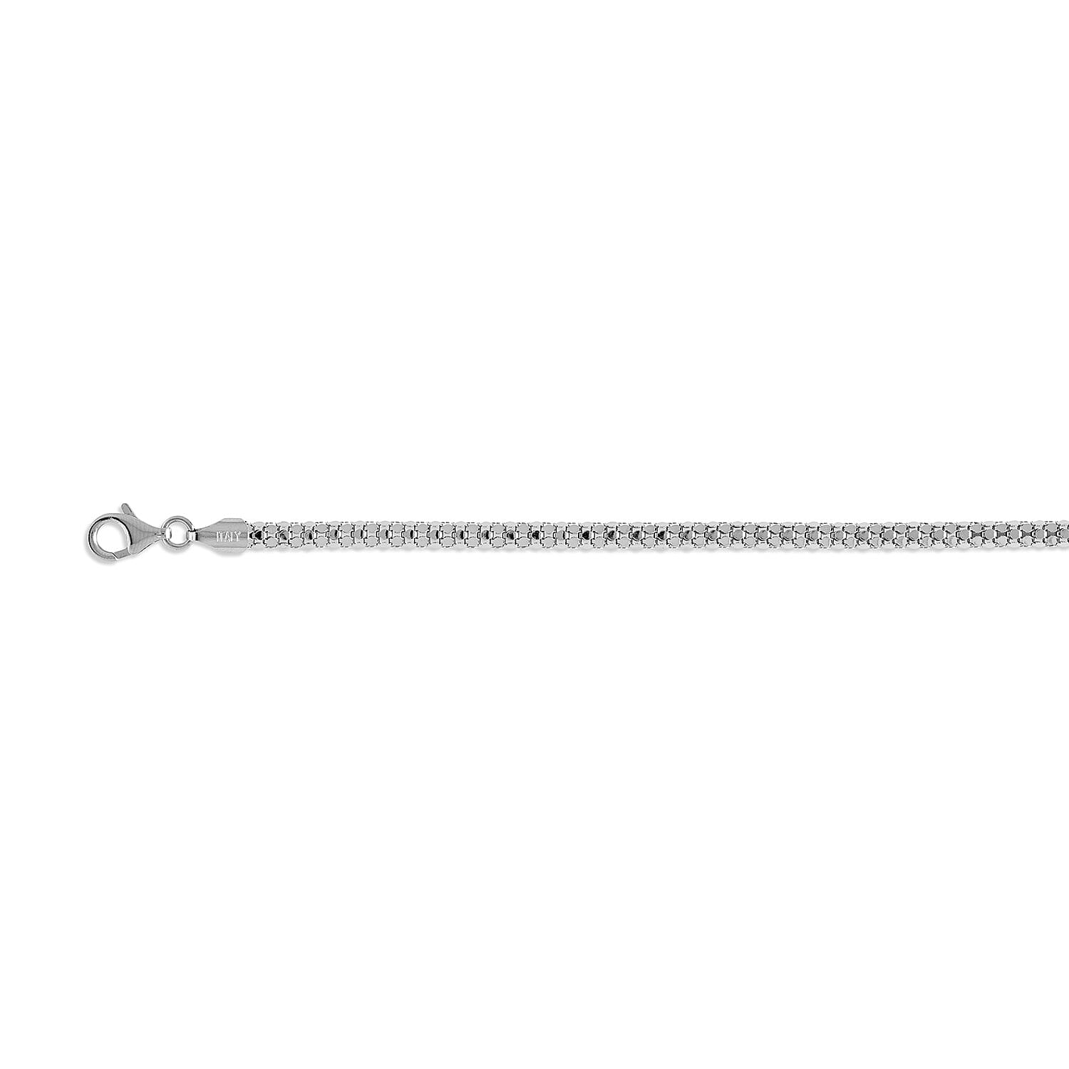 Italian Closeout Deal - Platinum Overlay Sterling Silver Popcorn Necklace With Lobster Clasp (Size - 20)