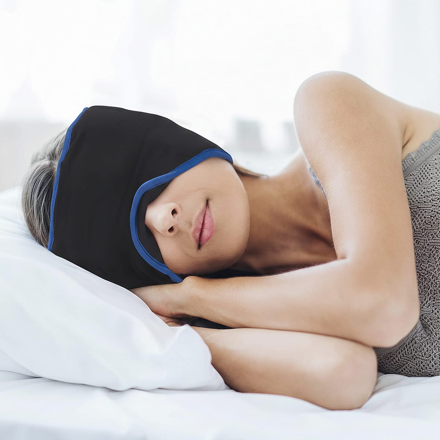 Mysleepmask Blackout with Gel Inserts, Ear Plugs, Travel Case (Size L - XL)