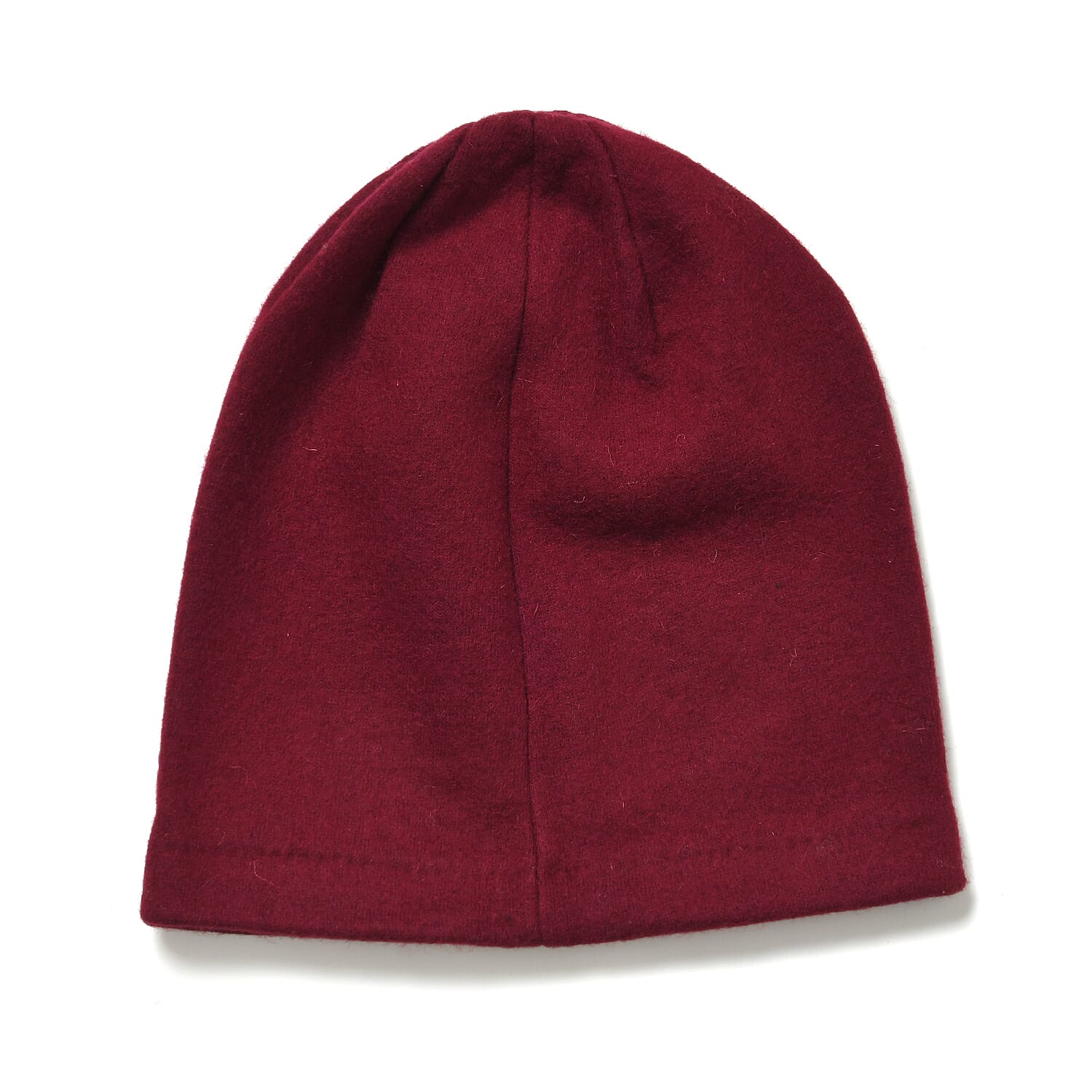 Premium Cashmere Wool Crystal Embellished Hat and Gloves - Burgundy