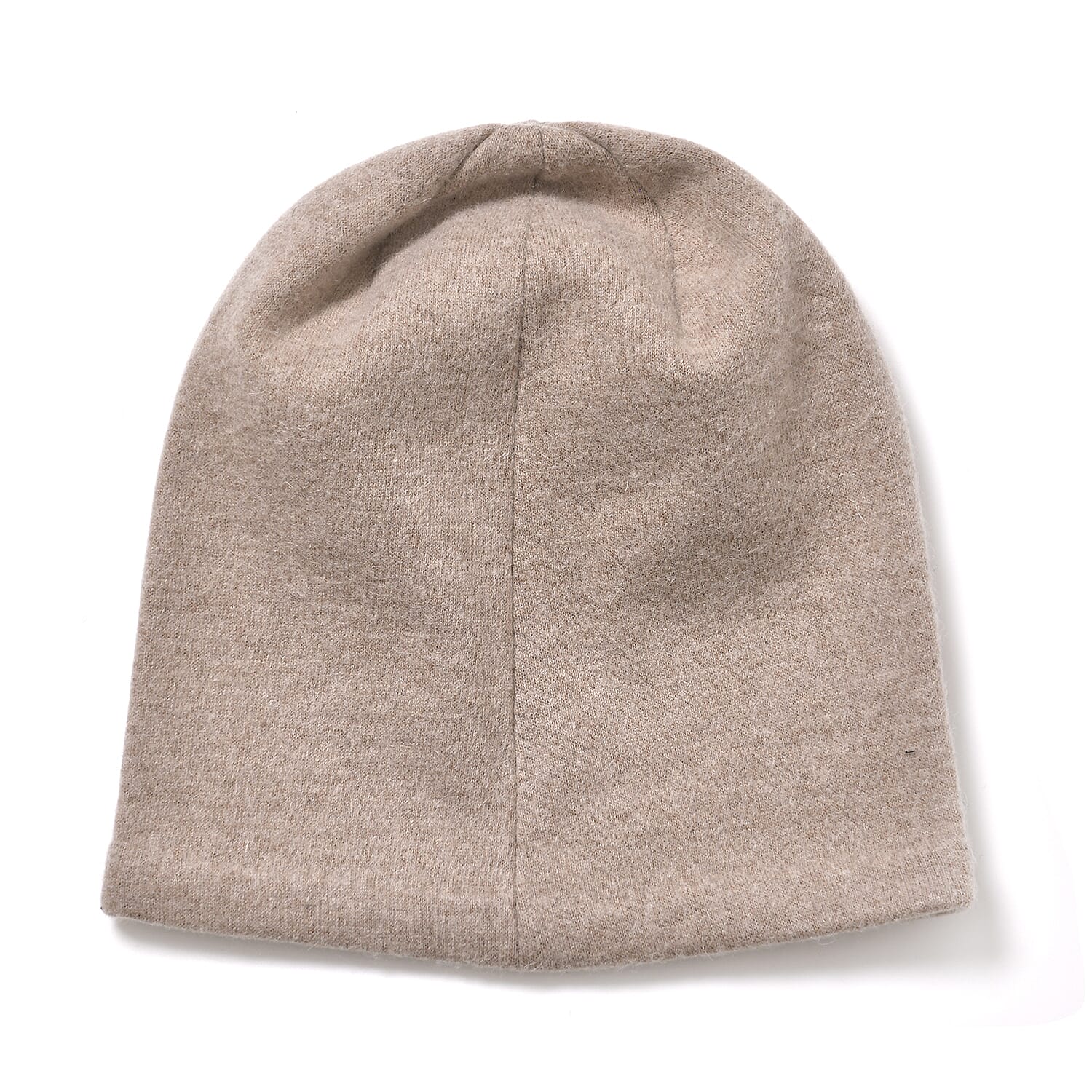 Premium Cashmere Wool Crystal Embellished Hat and Gloves - Beige