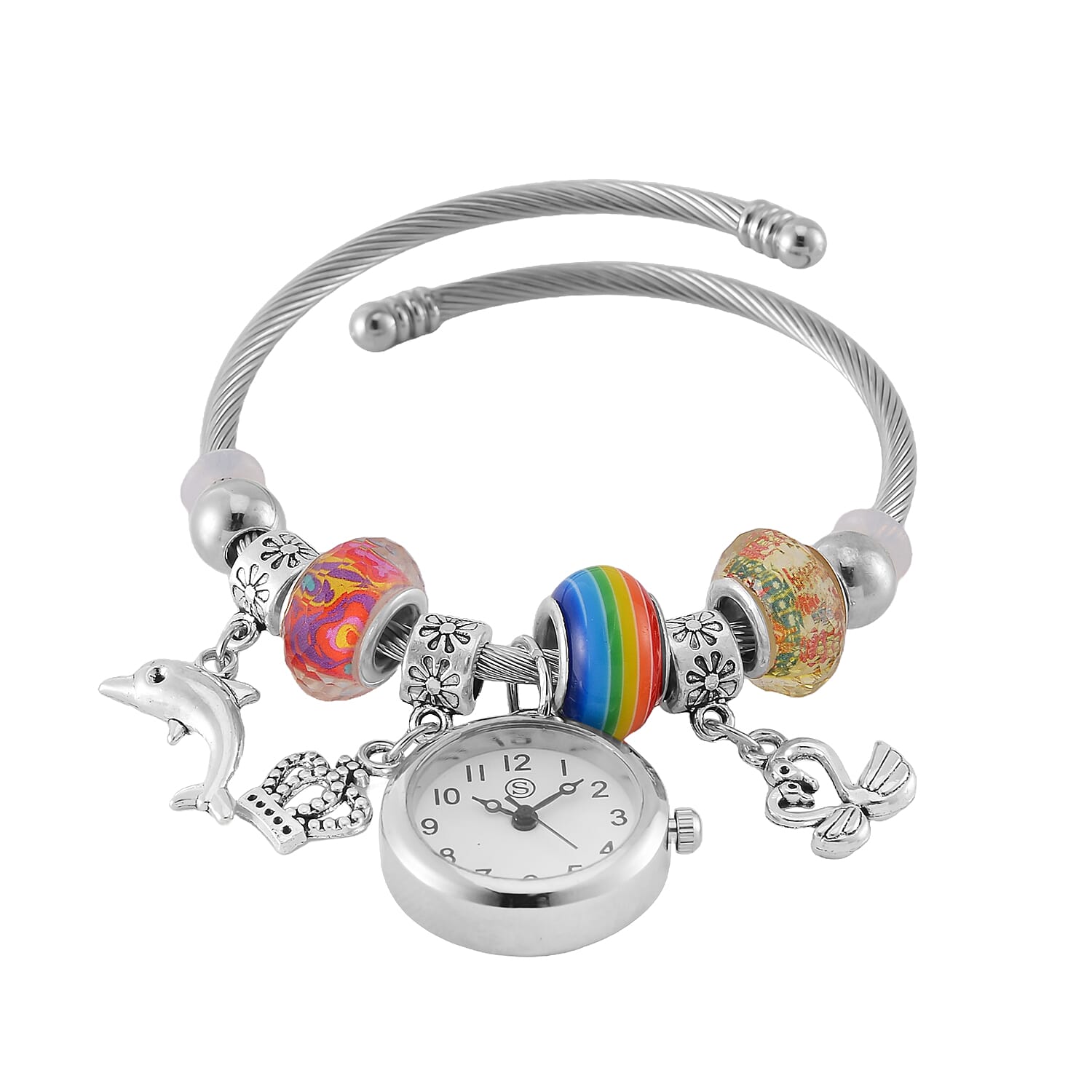 Strada Multi Charm Watch Bangle - Rainbow