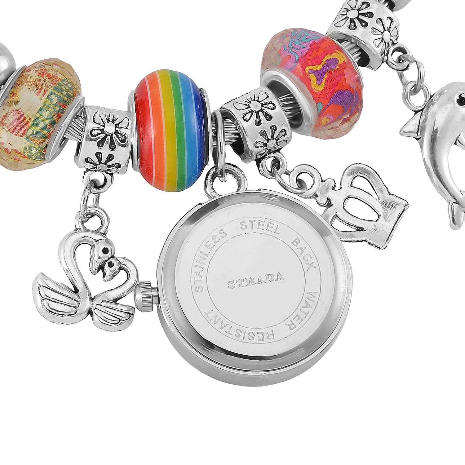 Strada Multi Charm Watch Bangle - Rainbow