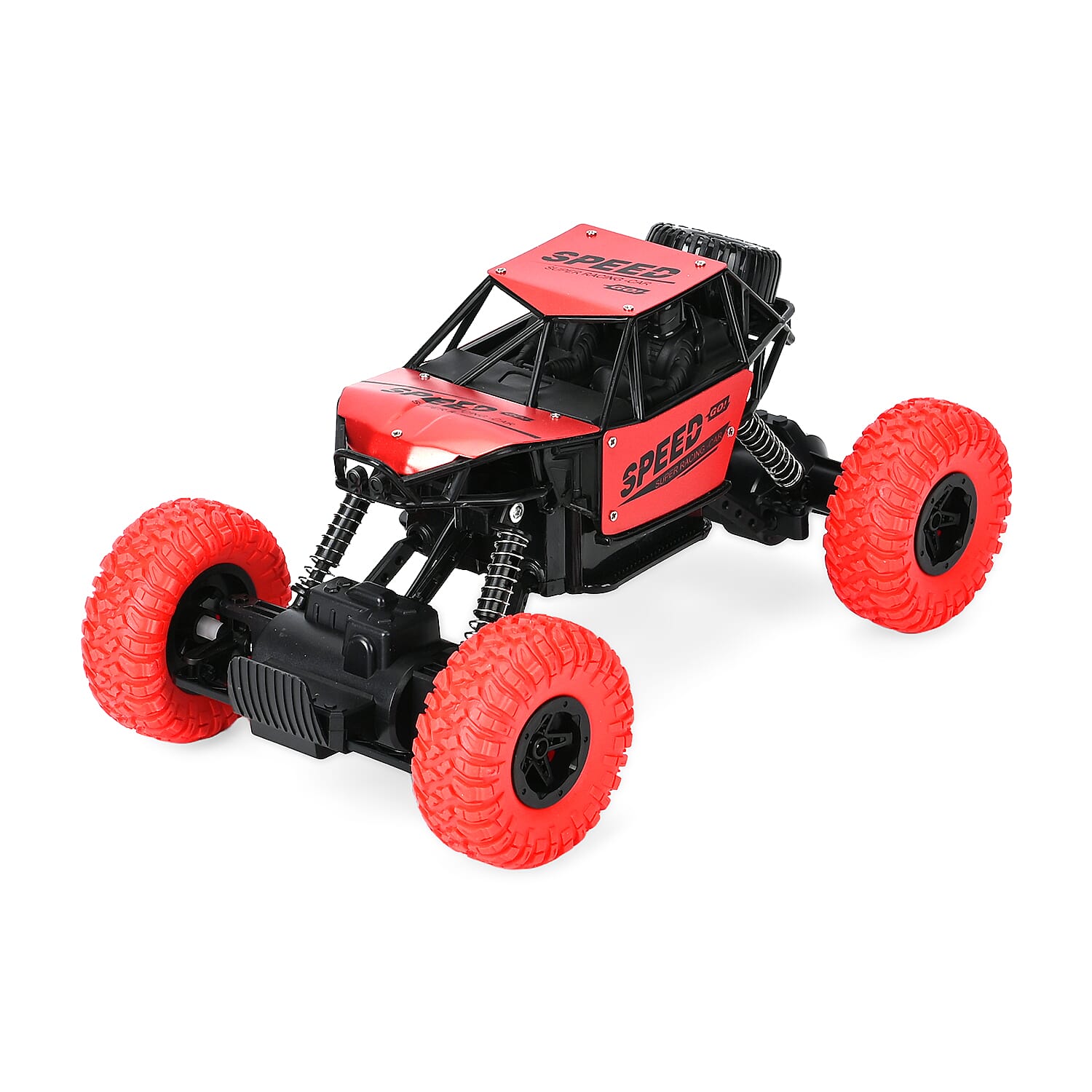 All-Terrain Die-Cast R-C Climbing Car - Rubber Tyres, Shock Absorbers - Red