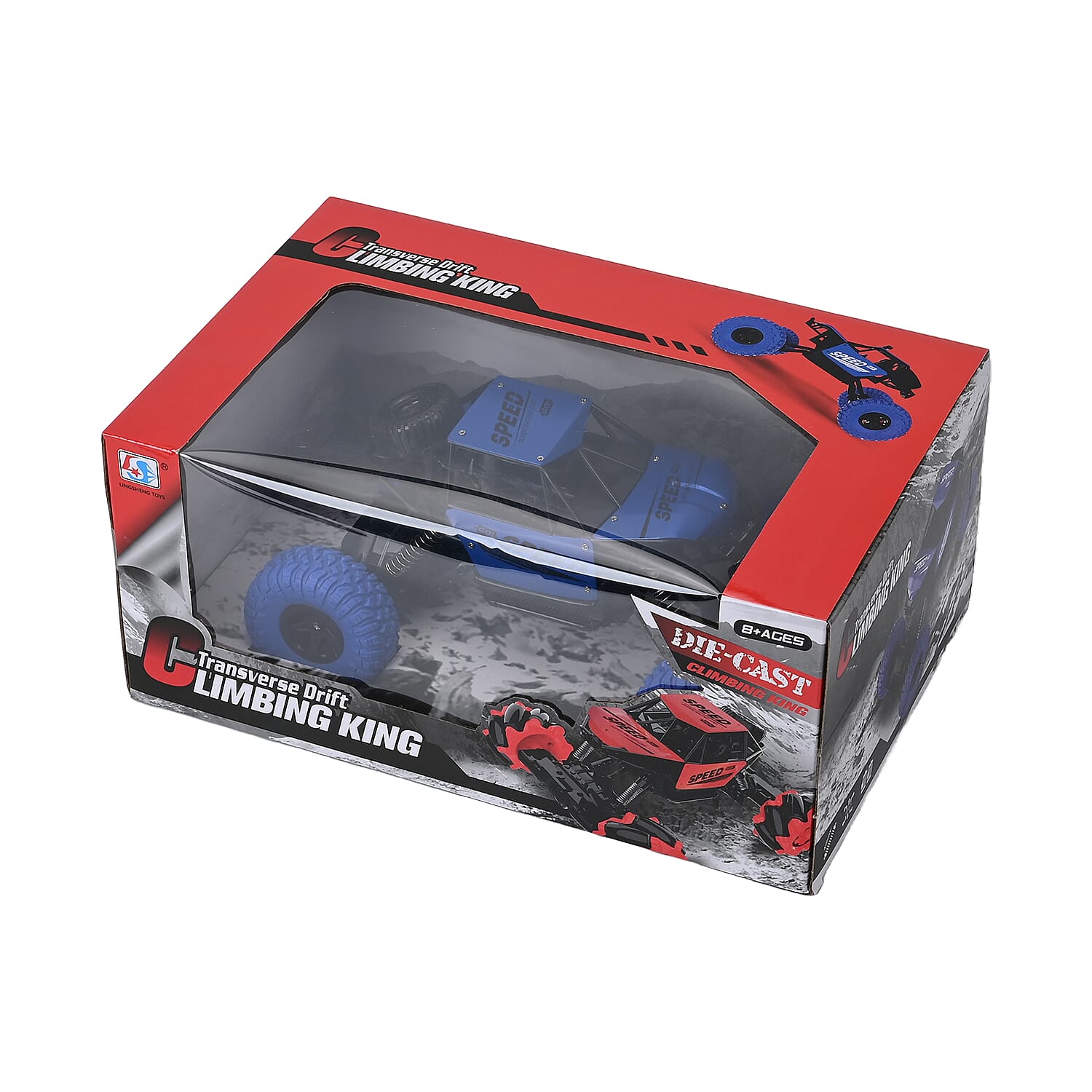 All-Terrain Die-Cast R-C Climbing Car - Rubber Tyres, Shock Absorbers - Red