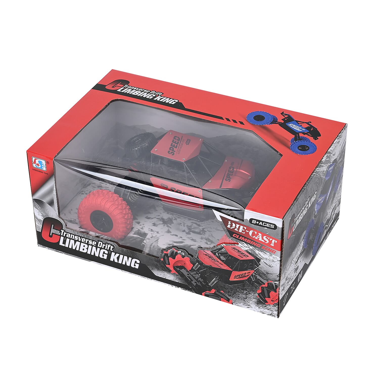 All-Terrain Die-Cast R-C Climbing Car - Rubber Tyres, Shock Absorbers - Blue