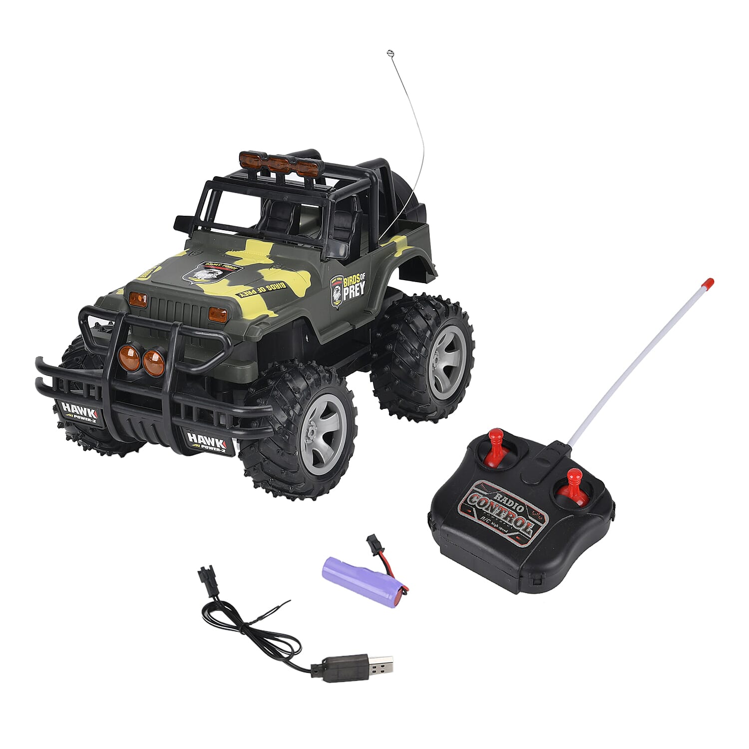4 wheel drive monster truck;  Rechargeable 4.8V battery - Green