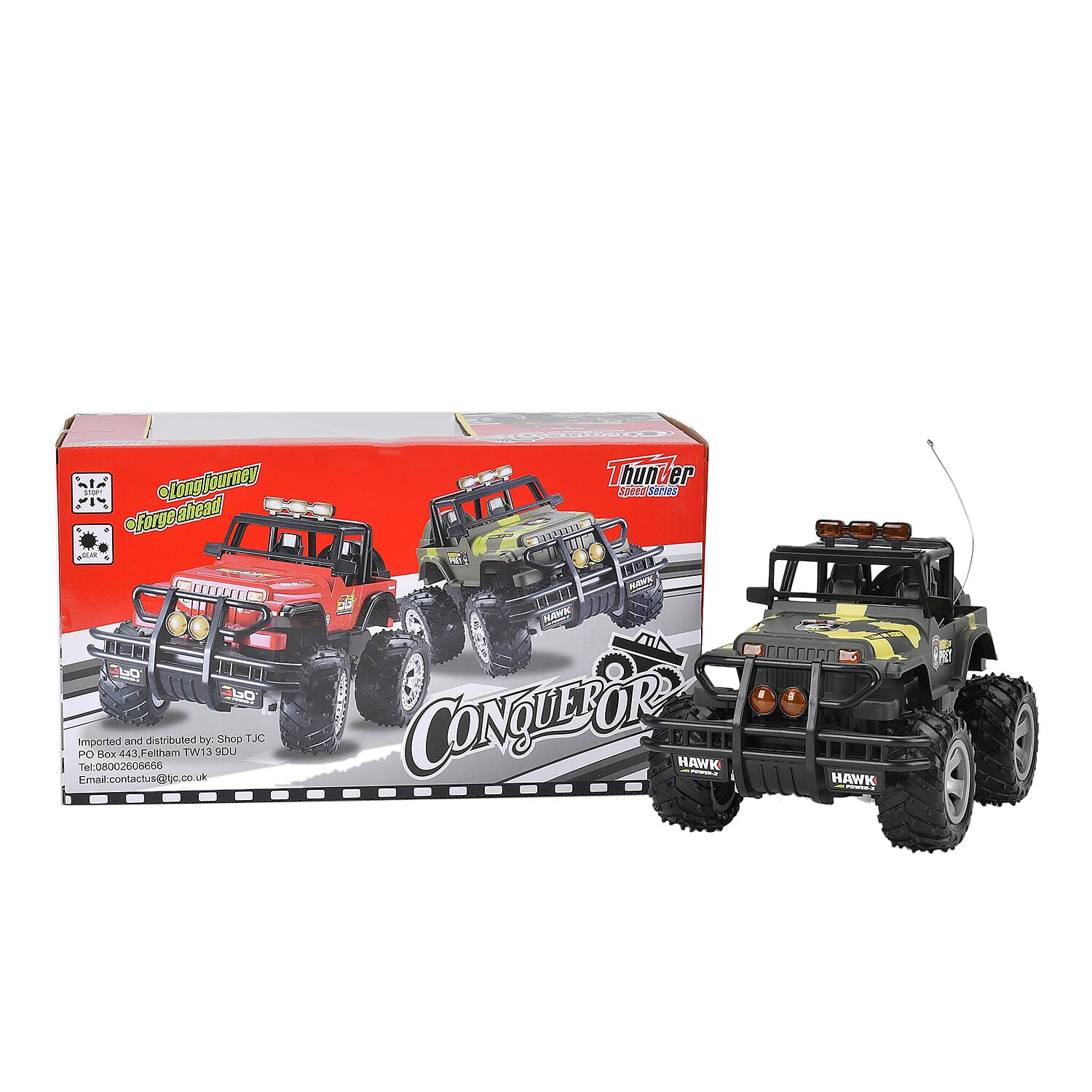4 wheel drive monster truck;  Rechargeable 4.8V battery - Green