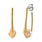 Peacock Color Shell Pearl U-Shaped Earrings in Gold Tone