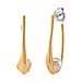 Golden Shell Pearl U-Shape Earrings in Gold Tone