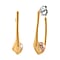 Peacock Color Shell Pearl U-Shaped Earrings in Gold Tone