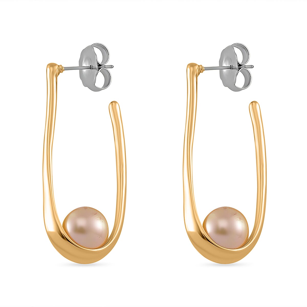 Golden Shell Pearl  Earrings