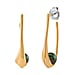 Golden Shell Pearl U-Shape Earrings in Gold Tone