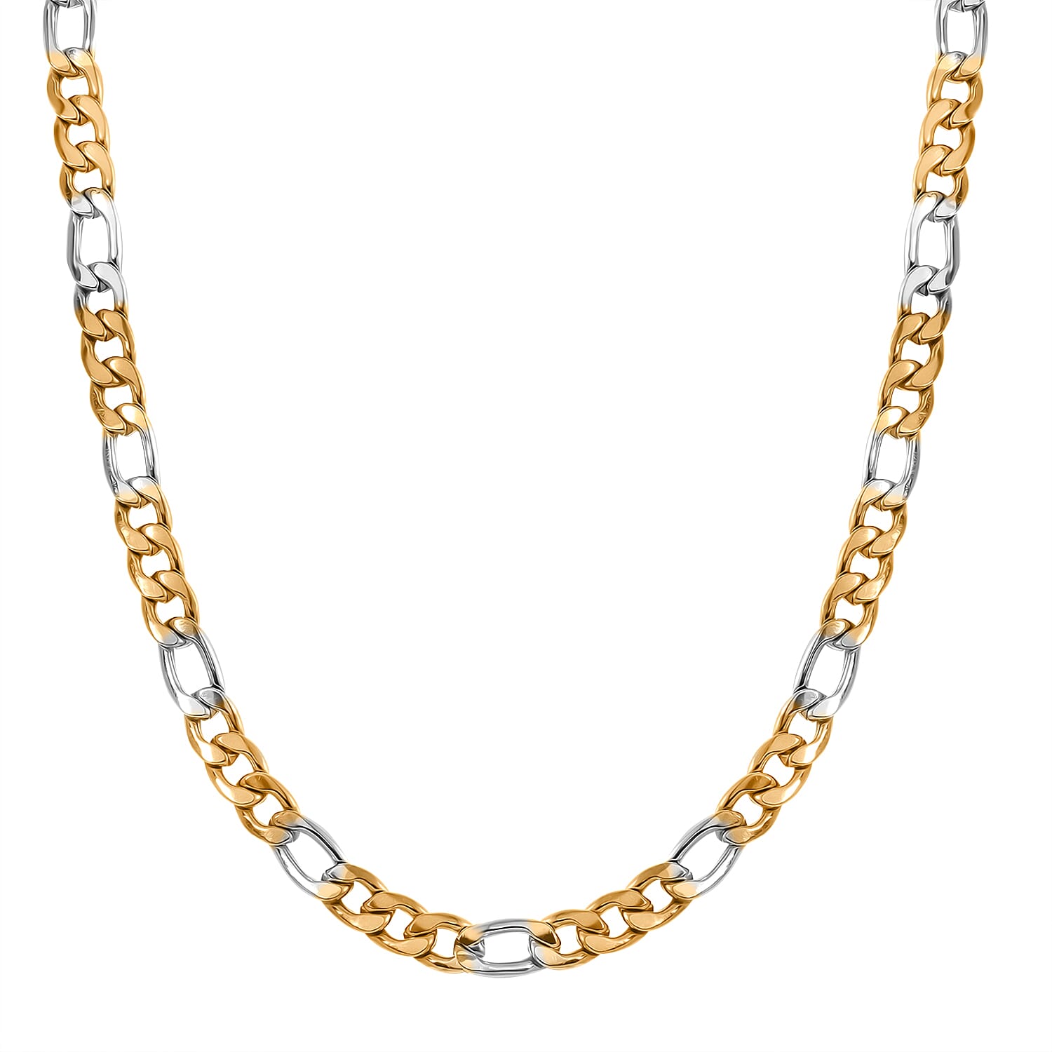 Designer Inspired Necklace (Size - 24) in Dual Tone Yellow Gold and Silver
