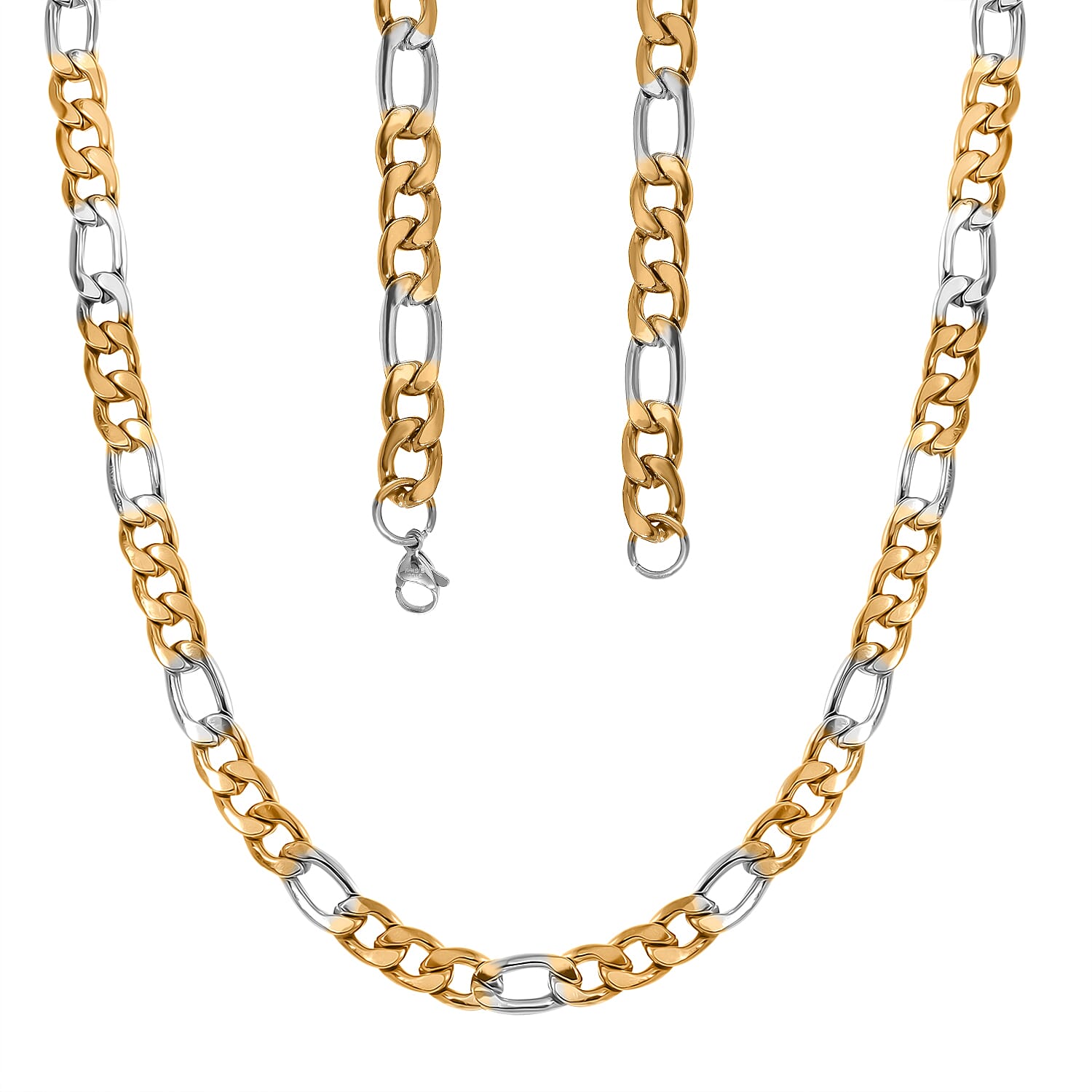 Designer Inspired Necklace (Size - 24) in Dual Tone Yellow Gold and Silver