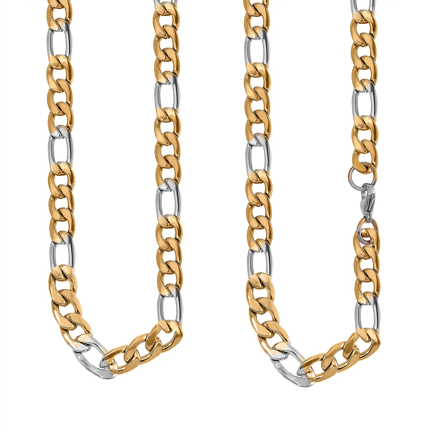 Designer Inspired Necklace (Size - 24) in Dual Tone Yellow Gold and Silver