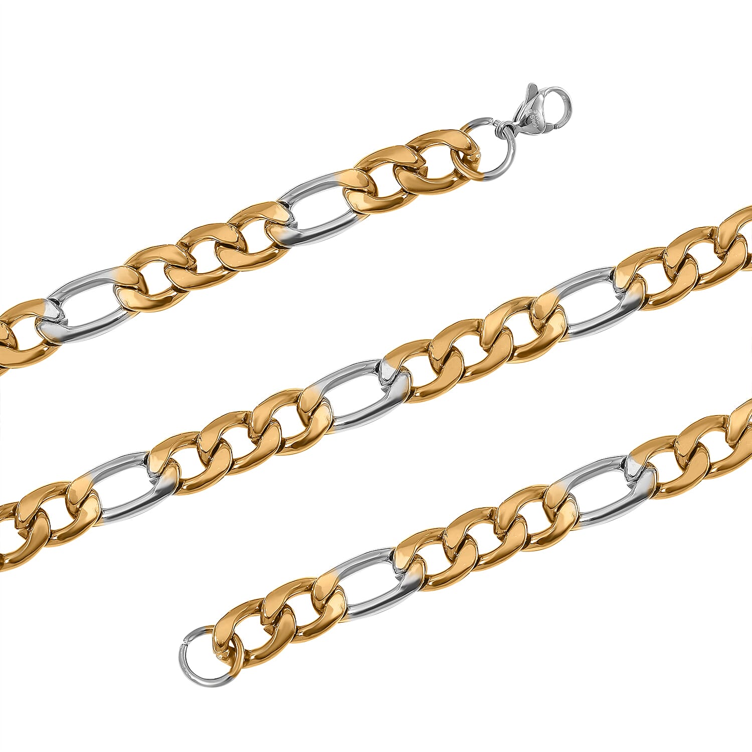 Designer Inspired Necklace (Size - 24) in Dual Tone Yellow Gold and Silver