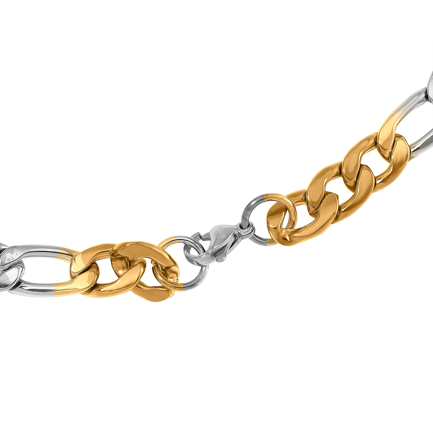 Designer Inspired Necklace (Size - 24) in Dual Tone Yellow Gold and Silver